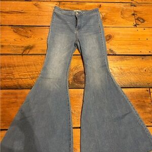 We The Free Blue Flare Wide Leg Jeans